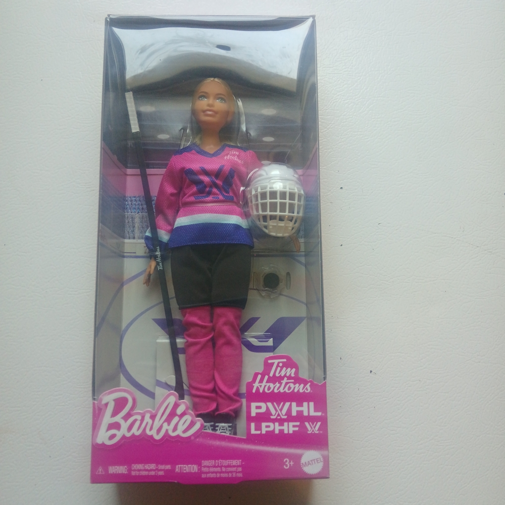 Mattel Barbie Hockey Doll in Pink and Blue Outfit